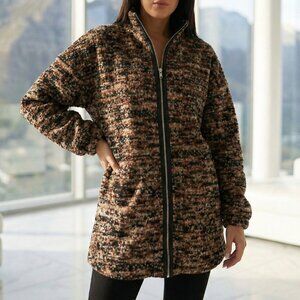 $178 VARLEY Romar zipper cardigan sweater oversized XS